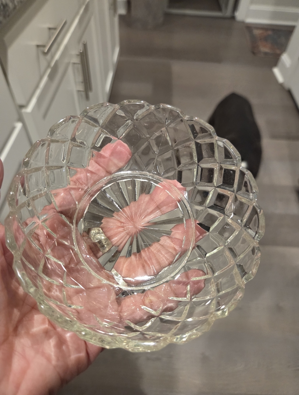 Anchor Hocking Waterford Waffle Berry Dessert Bowl Clear Glass
